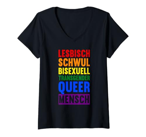 Damen Lesbisch Schwul Bisexuell Trans Queer Mensch | LGBT Pride T-Shirt mit V-Ausschnitt Damen Lesbisch Schwul Bisexuell Trans Queer Mensch | LGBT Pride T-Shirt mit V-Ausschnitt von LGBTQ Gay Pride Merch Lesbian Geschenk Pride Month