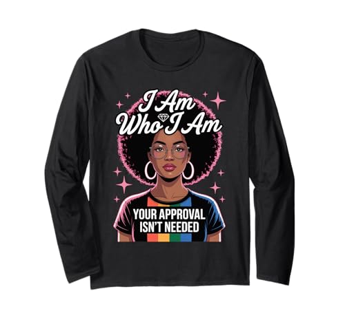 Ich Bin wer Schwarze Frau Afro Pride Empowerment Frauen Männer Langarmshirt Ich Bin wer Schwarze Frau Afro Pride Empowerment Frauen Männer Langarmshirt von LGBTQ Inclusive Identity Natural Hair Rainbow Art