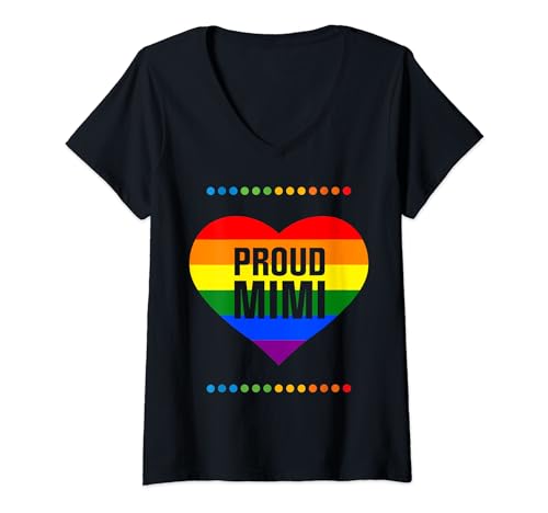 Damen Stolze Mama LGBTQ Gay Pride Freedom Love Heart T-Shirt mit V-Ausschnitt von LGBTQ Lesbian Gay Bisexual Trans Queer Pride