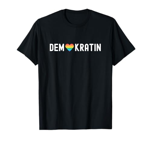 LGBTQ Liebe für Demokratie Toleranz & Grundgesetz Damen T-Shirt mit Regenbogenherz Design, Klassisch geschnitten, Kurzarm, Schwarz, S, EU 38-40 LGBTQ Liebe für Demokratie Toleranz & Grundgesetz Damen T-Shirt mit Regenbogenherz Design, Klassisch geschnitten, Kurzarm, Schwarz, S, EU 38-40 von LGBTQ Liebe für Demokratie Toleranz & Grundgesetz