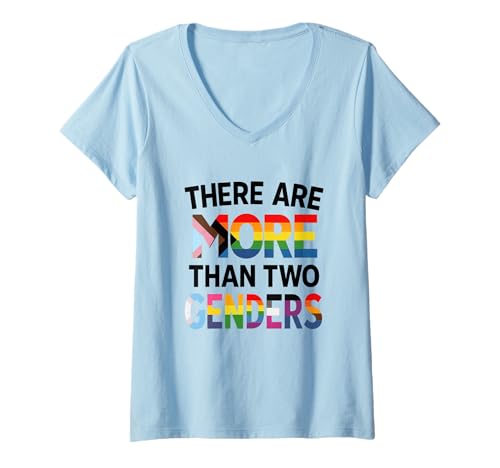 Damen There Are More Than Two Genders Pride T-Shirt T-Shirt mit V-Ausschnitt von LGBTQ Pride Equality Gender Identity Diversity