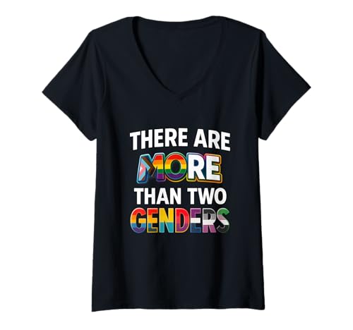 Damen There Are More Than Two Genders Pride T-Shirt T-Shirt mit V-Ausschnitt von LGBTQ Pride Equality Gender Identity Diversity