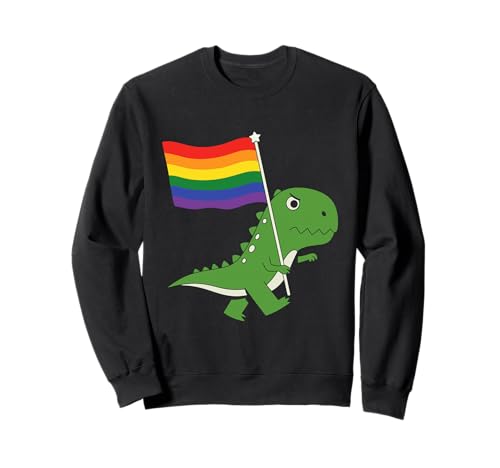 Dinosaurier LGBT Regenbogen Flagge Pride Month Gay Lesben Junge Kinder Sweatshirt von LGBTQ Rainbow Dinosaur Pride Month Gays Lesbians