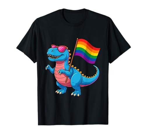 Dinosaurier LGBT Regenbogen Flagge Pride Month Gay Lesben Junge Kinder T-Shirt von LGBTQ Rainbow Dinosaur Pride Month Gays Lesbians
