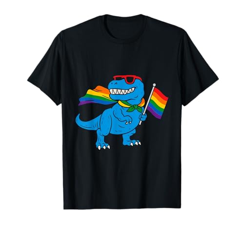 Dinosaurier LGBT Regenbogen Flagge Pride Month Gay Lesben Junge Kinder T-Shirt von LGBTQ Rainbow Dinosaur Pride Month Gays Lesbians
