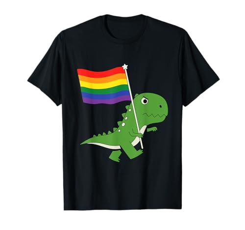 Dinosaurier LGBT Regenbogen Flagge Pride Month Gay Lesben Junge Kinder T-Shirt von LGBTQ Rainbow Dinosaur Pride Month Gays Lesbians
