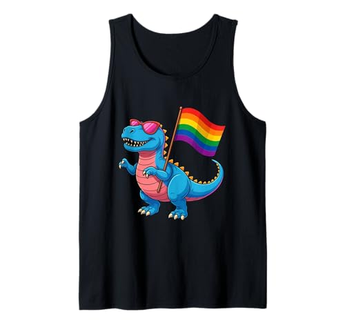 Dinosaurier LGBT Regenbogen Flagge Pride Month Gay Lesben Junge Kinder Tank Top von LGBTQ Rainbow Dinosaur Pride Month Gays Lesbians