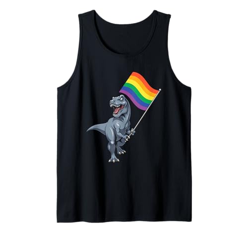 Dinosaurier LGBT Regenbogen Flagge Pride Month Gay Lesben Junge Kinder Tank Top von LGBTQ Rainbow Dinosaur Pride Month Gays Lesbians