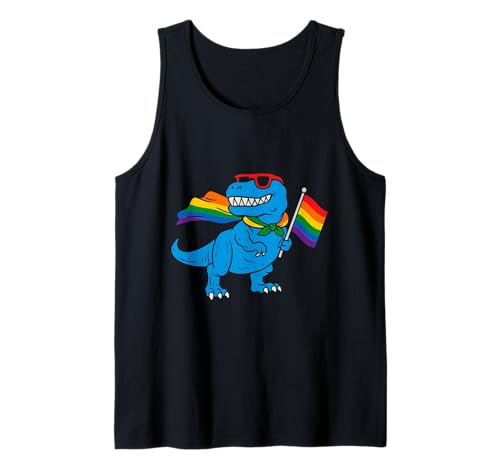Dinosaurier LGBT Regenbogen Flagge Pride Month Gay Lesben Junge Kinder Tank Top von LGBTQ Rainbow Dinosaur Pride Month Gays Lesbians