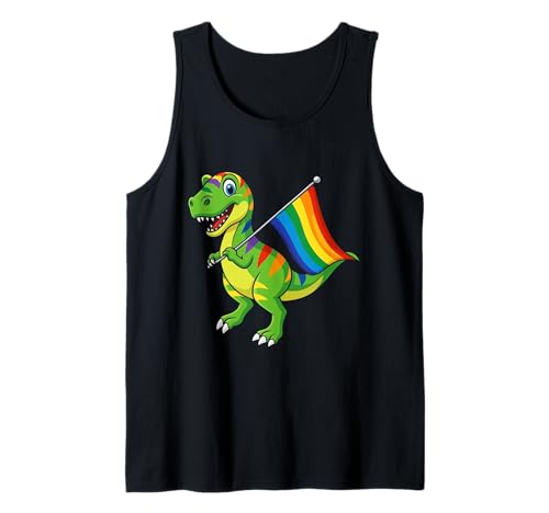 Dinosaurier LGBT Regenbogen Flagge Pride Month Gay Lesben Junge Kinder Tank Top von LGBTQ Rainbow Dinosaur Pride Month Gays Lesbians