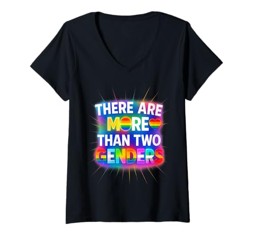 Damen There Are More Than Two Genders Pride T-Shirt T-Shirt mit V-Ausschnitt Damen There Are More Than Two Genders Pride T-Shirt T-Shirt mit V-Ausschnitt von LGBTQ Stolz Gleichheit Diversität Geschlecht