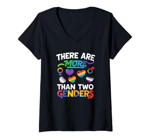 Damen There Are More Than Two Genders Pride T-Shirt T-Shirt mit V-Ausschnitt Damen There Are More Than Two Genders Pride T-Shirt T-Shirt mit V-Ausschnitt von LGBTQ Stolz Gleichheit Diversität Geschlecht