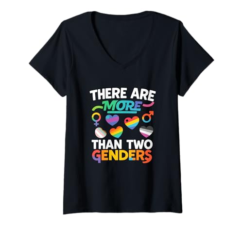 Damen There Are More Than Two Genders Pride T-Shirt T-Shirt mit V-Ausschnitt Damen There Are More Than Two Genders Pride T-Shirt T-Shirt mit V-Ausschnitt von LGBTQ Stolz Gleichheit Diversität Geschlecht