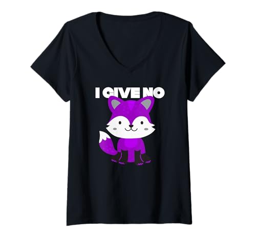 Damen I Give No Fox Funny Asexual Pride, LGBTQ Ass, Asexualität, Kunst T-Shirt mit V-Ausschnitt von LGBTQ Subtle Pride