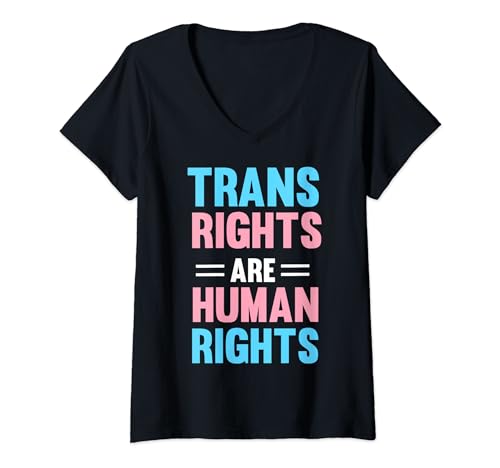 Damen Transrechte sind Menschenrechte Transgender LGBTQ Pride Month T-Shirt mit V-Ausschnitt Damen Transrechte sind Menschenrechte Transgender LGBTQ Pride Month T-Shirt mit V-Ausschnitt von LGBTQ Trans Rights Flag Pride Co.