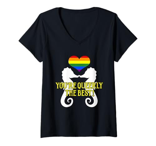 Damen Deer Queer AF Viva Vulva Vagitarian wurde als schwules LGBTQ-Geschenk geboren T-Shirt mit V-Ausschnitt Damen Deer Queer AF Viva Vulva Vagitarian wurde als schwules LGBTQ-Geschenk geboren T-Shirt mit V-Ausschnitt von LGBTQIA Co.