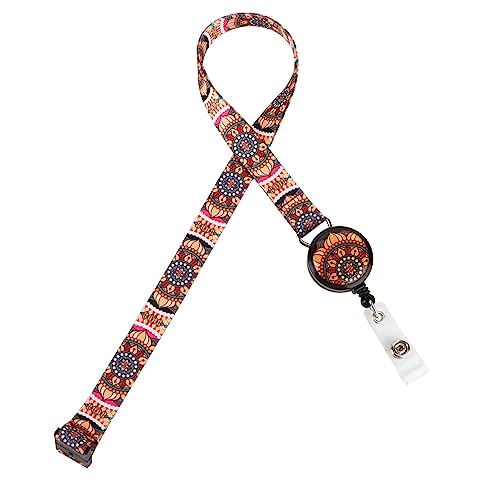 LGEGE Breakaway-Schlüsselband mit einziehbarer Ausweisrolle, Sicherheitsschnalle, Ausweis-Zugangskarte, Anwesenheitskarte, Schlüsselhalter, künstlerisches Design, klassisches Muster von LGEGE