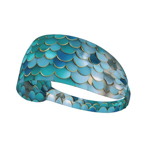 Doppelseitiges elastisches Sport-Stirnband mit Meerjungfrauen-Motiv, ideal als Geschenk für sportbegeisterte Freunde, Familie von LGHDFYO
