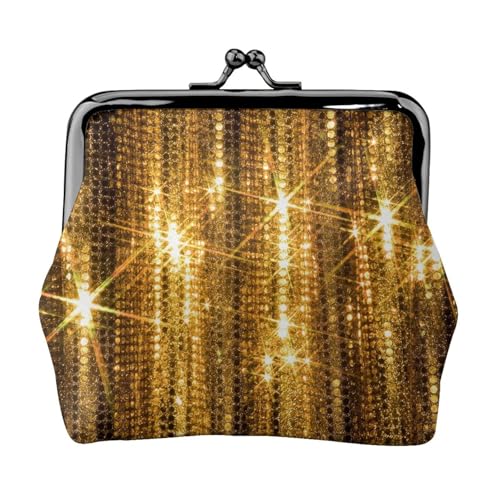 Goldene Pailletten-Glitzer-Geldbörse, leicht, minimalistisch, für tägliches Pendeln und Reiseabenteuer, Schwarz, One Size, Art-Deco von LGHDFYO