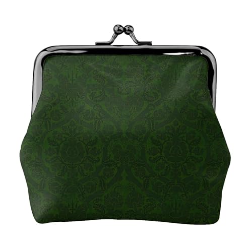 Hunter Green Floral Petals Pattern Lightweight Wallet Minimalist Wallet For Daily Commute And Travel Adventures, Schwarz, One Size, Art-Deco von LGHDFYO