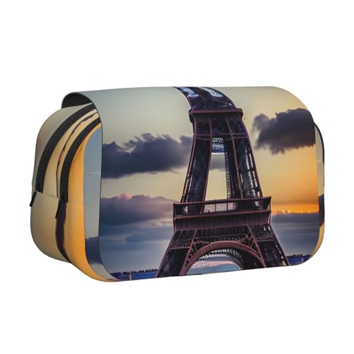 LGHDFYO Eiffelturm-Druck-Federmäppchen, Rollerball-Stifthalter, handgefertigter Display-Organizer, Reißverschlusstasche, Schwarz, One Size, Art-Deco von LGHDFYO