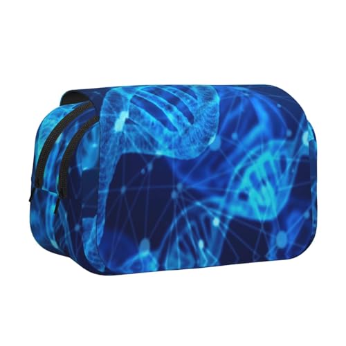 LGHDFYO Federmäppchen mit DNA-Kette, Fotodruck, Tintenroller-Halter, handgefertigtes Display, Organizer, Reißverschlusstasche von LGHDFYO