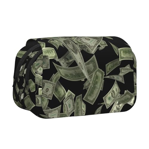 LGHDFYO Federmäppchen mit Dollarzeichen, Gelddruck, Rollerball-Stifthalter, handgefertigtes Display, Organizer, Reißverschlusstasche von LGHDFYO
