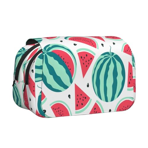 LGHDFYO Federmäppchen mit Frucht-Wassermelonen-Druck, Tintenroller-Halter, handgefertigtes Display, Organizer, Reißverschlusstasche von LGHDFYO