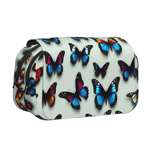 LGHDFYO Federmäppchen mit Schmetterlings- und Cello-Druck, handgefertigter Display-Organizer, Reißverschlusstasche von LGHDFYO
