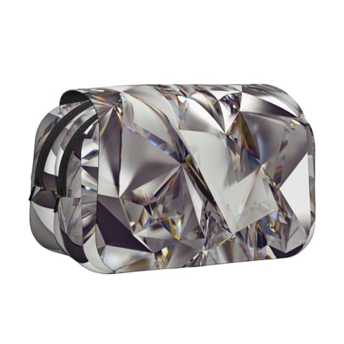 LGHDFYO Federmäppchen mit abstraktem Glitzerstein-Kristallmuster, Rollerball-Stifthalter, handgefertigter Display-Organizer, Reißverschlusstasche, Schwarz, One Size, Art-Deco von LGHDFYO