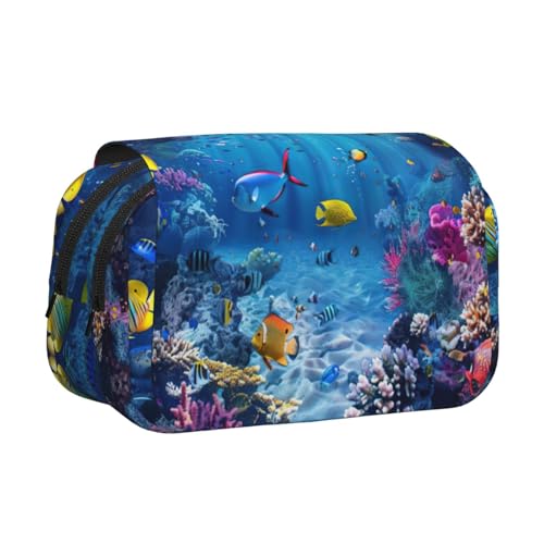 LGHDFYO Federmäppchen mit buntem Ozean-Motiv, handgefertigter Organizer, Reißverschlusstasche von LGHDFYO