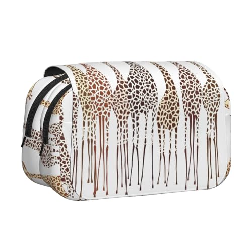 LGHDFYO Federmäppchen mit niedlichem Cartoon-Giraffen-Druck, handgefertigter Display-Organizer, Reißverschlusstasche von LGHDFYO