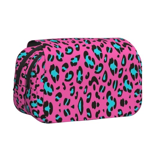 LGHDFYO Federmäppchen mit niedlichem Leopardenmuster, handgefertigter Organizer, Reißverschlusstasche von LGHDFYO