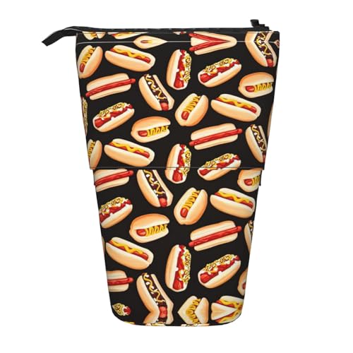 LGHDFYO Fun Food Hot Dogs Teleskop-Stiftetui für Damen und Herren, niedlich, stehend, mit Reißverschluss, für Büro, 1 Stück, Schwarz, One Size, Modisch LGHDFYO Fun Food Hot Dogs Teleskop-Stiftetui für Damen und Herren, niedlich, stehend, mit Reißverschluss, für Büro, 1 Stück, Schwarz, One Size, Modisch von LGHDFYO
