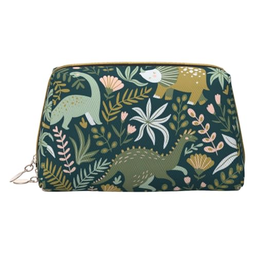 LGHDFYO Kulturbeutel mit niedlichem Dinosaurier-Motiv, tragbarer Kosmetik-Organizer für Damen, für unterwegs, Weiß, One Size von LGHDFYO