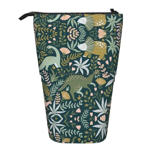 LGHDFYO Niedliches Dinosaurier-Federmäppchen für Damen und Herren, niedlich, stehend, mit Reißverschluss, für Büro, Schwarz, One Size, Modisch von LGHDFYO