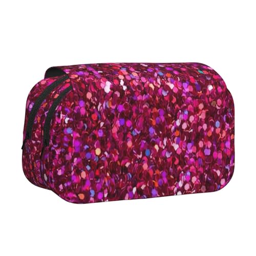 LGHDFYO Stifteetui mit Glitzermuster, handgefertigter Organizer, Reißverschlusstasche, Schwarz, One Size, Art-Deco von LGHDFYO