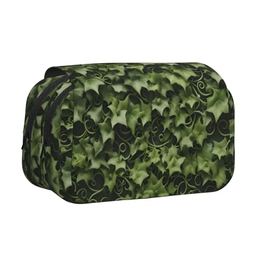 LGHDFYO Stifteetui mit floralem Efeu-Druck, handgefertigter Display-Organizer, Reißverschlusstasche von LGHDFYO