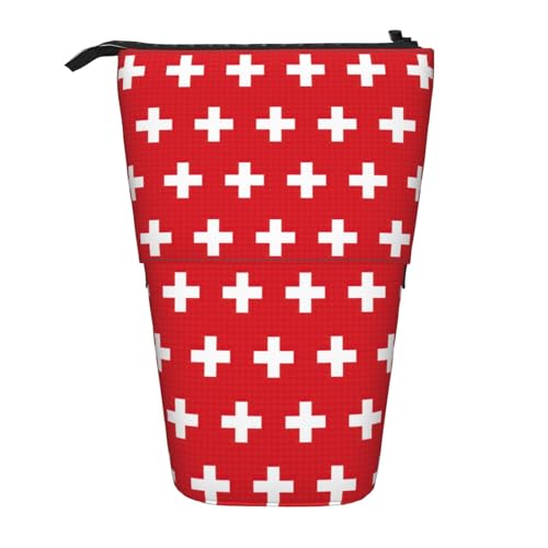 LGHDFYO Teleskop-Federmäppchen mit Schweizer Flagge, für Damen und Herren, niedlich, stehend, mit Reißverschluss, für Büro, Schwarz, One Size, Modisch LGHDFYO Teleskop-Federmäppchen mit Schweizer Flagge, für Damen und Herren, niedlich, stehend, mit Reißverschluss, für Büro, Schwarz, One Size, Modisch von LGHDFYO