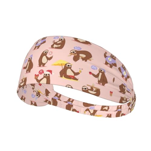 Niedliches Faultier-Druck, doppelseitig, Unisex, elastisches Sport-Stirnband, ideal als Geschenk für sportbegeisterte Freunde, Familie Niedliches Faultier-Druck, doppelseitig, Unisex, elastisches Sport-Stirnband, ideal als Geschenk für sportbegeisterte Freunde, Familie von LGHDFYO
