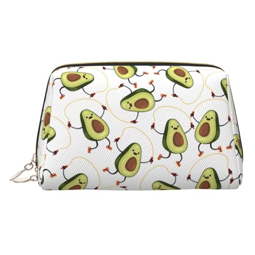 Goldfarbene Make-up-Tasche aus Leder – lustiger Cartoon-Avocado-Druck, Reise-Kosmetiktasche für Damen, kleiner Organizer mit Griff, Reißverschlusstasche, gold, Einheitsgröße Goldfarbene Make-up-Tasche aus Leder – lustiger Cartoon-Avocado-Druck, Reise-Kosmetiktasche für Damen, kleiner Organizer mit Griff, Reißverschlusstasche, gold, Einheitsgröße von LGHHGY