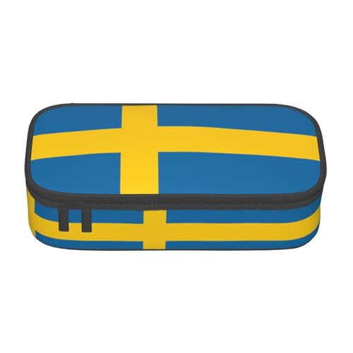LGHHGY Federmäppchen mit Ananas-Motiv, Mehrzweck-Stift-Organizer, tragbare Schreibwarentasche für Schule, Büro und Reisen, Schwedische Flagge, Einheitsgröße, Schulranzen LGHHGY Federmäppchen mit Ananas-Motiv, Mehrzweck-Stift-Organizer, tragbare Schreibwarentasche für Schule, Büro und Reisen, Schwedische Flagge, Einheitsgröße, Schulranzen von LGHHGY