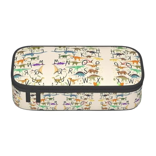LGHHGY Federmäppchen mit Basketball-Druck, Mehrzweck-Stift-Organizer, tragbare Schreibwarentasche für Schule, Büro und Reisen, Stilvolle Lern-Alphabete mit Dinosauriern, Einheitsgröße, Schulranzen von LGHHGY