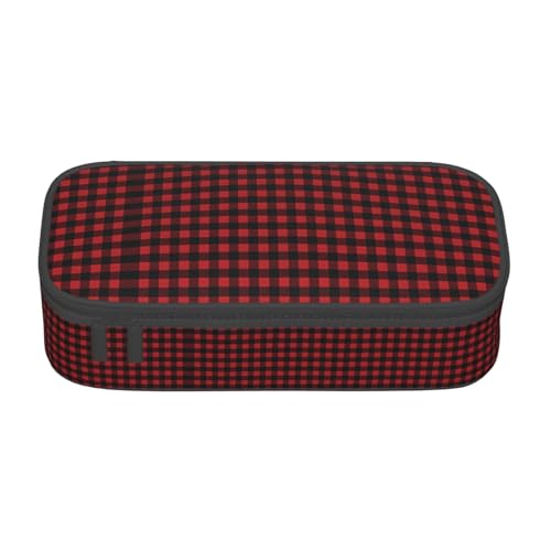 LGHHGY Rottweiler Federmäppchen mit Tapetendruck, Mehrzweck-Stift-Organizer, tragbare Schreibwarentasche für Schule, Büro und Reisen, Karomuster in Rot und Schwarz, Einheitsgröße, Schulranzen LGHHGY Rottweiler Federmäppchen mit Tapetendruck, Mehrzweck-Stift-Organizer, tragbare Schreibwarentasche für Schule, Büro und Reisen, Karomuster in Rot und Schwarz, Einheitsgröße, Schulranzen von LGHHGY