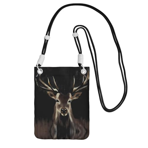 LGHHGY Schwarze Carry Crossbody Geldbörse - Hirschdruck Handytasche, perfekt für Pendeln, Einkaufen und Outdoor-Aktivitäten, Schwarz , Einheitsgröße LGHHGY Schwarze Carry Crossbody Geldbörse - Hirschdruck Handytasche, perfekt für Pendeln, Einkaufen und Outdoor-Aktivitäten, Schwarz , Einheitsgröße von LGHHGY
