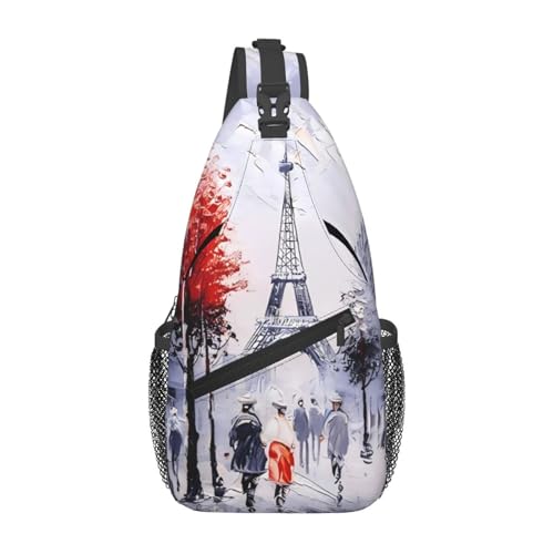LGHHGY Skunk Print Cross Chest Bag - Travel Sling Rucksack, Unisex Daypack for Hiking, Casual Use & Short Trips, Paris City Tree Eiffelturm Art, One size von LGHHGY