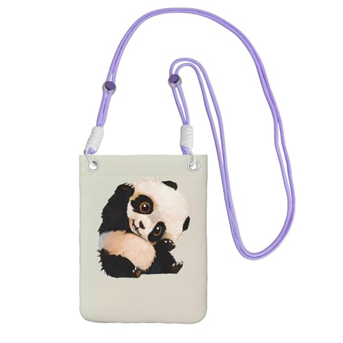 Schwarze Carry Crossbody Geldbörse - Niedlicher kleiner Panda Druck Handytasche, perfekt für Pendeln, Einkaufen und Outdoor-Aktivitäten, violett, Einheitsgröße Schwarze Carry Crossbody Geldbörse - Niedlicher kleiner Panda Druck Handytasche, perfekt für Pendeln, Einkaufen und Outdoor-Aktivitäten, violett, Einheitsgröße von LGHHGY