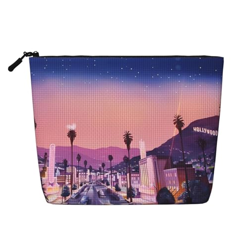 Wiederverwendbare Kosmetiktasche mit Burkina Faso-Druck, Reise-Kulturbeutel, Mehrzweck-Tasche für die tägliche Aufbewahrung von Frauen, The Old Hollywood, Einheitsgröße von LGHHGY