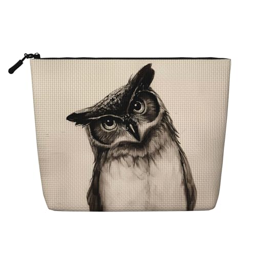 Wiederverwendbare Kosmetiktasche mit Hundepfotenabdruck – Reise-Kulturbeutel, Mehrzweck-Tasche für die tägliche Aufbewahrung von Frauen, Eulenmotiv, Einheitsgröße von LGHHGY