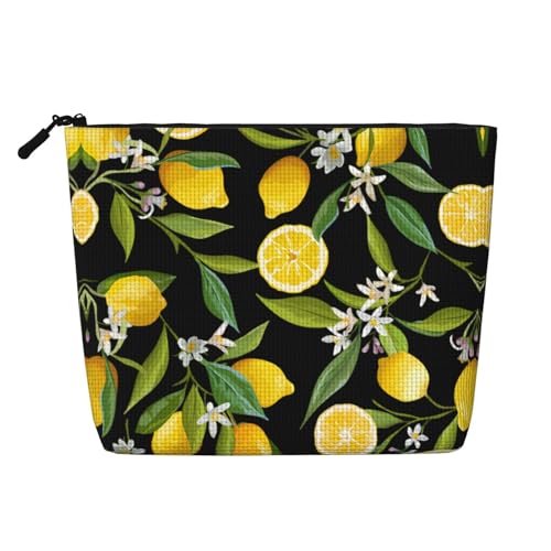 Wiederverwendbare Kosmetiktasche mit Hundepfotenabdruck – Reise-Kulturbeutel, Mehrzweck-Tasche für die tägliche Aufbewahrung von Frauen, Gelbe Zitrone., Einheitsgröße von LGHHGY